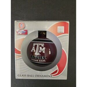 Forever Collectibles Texas A&M Aggies Glass Ball Christmas Ornament NIB WTX0712